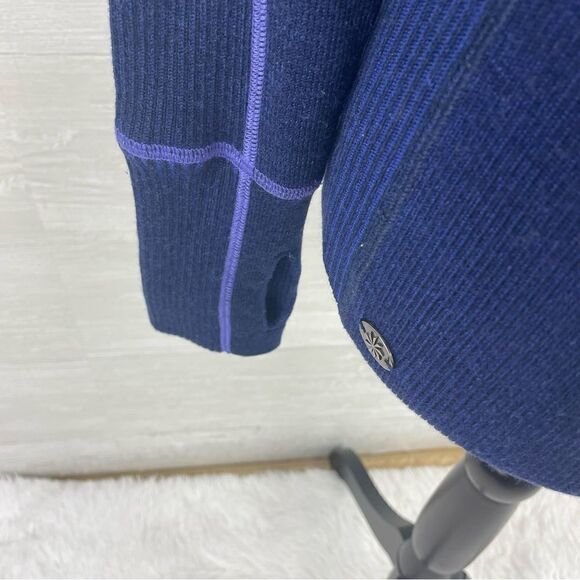 Athleta Giant Slalom Full Zipper Embroidered Back Wool Blend Sweater Jacket - Picture 5 of 10